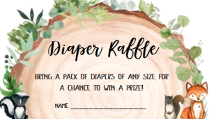 401 Wood Slice Woodland Animals Baby Shower Diaper Raffle: 401 Wood Slice Woodland Animals Baby Shower Mega Bundle