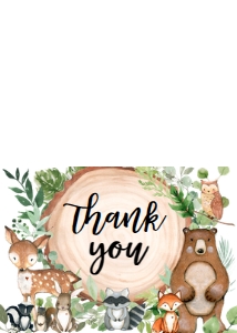 401 Wood Slice Woodland Animals Baby Shower Thank You Card: 401 Wood Slice Woodland Animals Baby Shower Mega Bundle