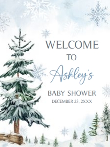 542 Blue Baby its Cold Outside Baby Shower Welcome Sign 18x24: 542 Blue Baby its Cold Outside Baby Shower Welcome Sign