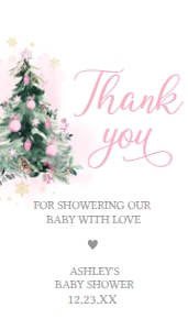 552 Pink A Little Bundle of Joy Tree Baby Shower Favor Tag: 552 Pink A Little Bundle of Joy Tree Baby Shower Favor Tag