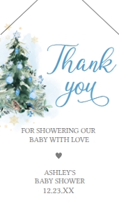 553 Blue A Little Bundle of Joy Tree Baby Shower Favor Tag with Line: 553 Blue A Little Bundle of Joy Tree Baby Shower Favor Tag