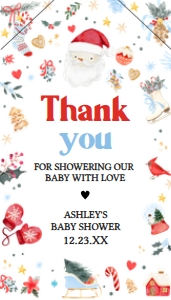 556 Boy Santa Baby Baby Shower Favor Tag with Line: 556 Boy Santa Baby Baby Shower Favor Tag