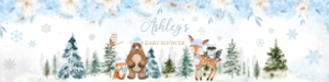560 Blue Winter Woodland Animals Baby Shower Bottle Label: 560 Blue Winter Woodland Animals Baby Shower Bottle Label