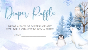 566 Blue Arctic Animals Baby Shower Diaper Raffle: 566 Blue Arctic Animals Baby Shower Mega Bundle