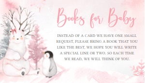 568 Pink Arctic Animals Baby Shower Books for Baby: 568 Pink Arctic Animals Baby Shower Invitation Set