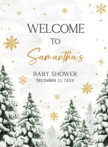 580 Pine Trees Baby its Cold Outside Baby Shower Welcome Sign 11X15: 580 Pine Trees Baby its Cold Outside Baby Shower Welcome Sign