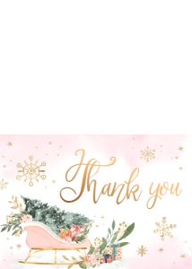 583 Pink Baby It's Cold Outside Sleigh Baby Shower Thank You Card: 583 Pink Baby It's Cold Outside Sleigh Baby Shower Invitation Set