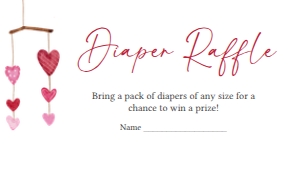 595 Hanging Hearts Valentine Baby Shower Diaper Raffle: 595 Hanging Hearts Valentine Baby Shower Invitation Set
