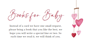 595 Hanging Hearts Valentine Baby Shower Books for Baby: 595 Hanging Hearts Valentine Baby Shower Invitation Set