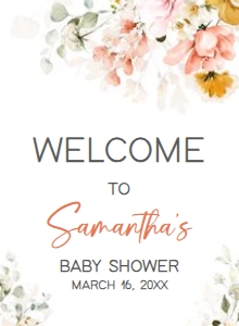 628 Spring Florals Oh Baby Baby Shower Welcome Sign 11x15: 628 Spring Florals Oh Baby Baby Shower Welcome Sign