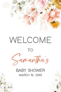 628 Spring Florals Oh Baby Baby Shower Welcome Sign 20x30: 628 Spring Florals Oh Baby Baby Shower Welcome Sign
