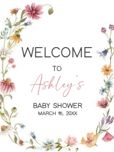 630 Wildflower Baby Shower Welcome Sign 18x24: 630 Wildflower Baby Shower Mega Bundle