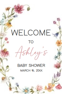 630 Wildflower Baby Shower Welcome Sign 20x30: 630 Wildflower Baby Shower Mega Bundle