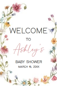 630 Wildflower Baby Shower Welcome Sign 24x36: 630 Wildflower Baby Shower Mega Bundle