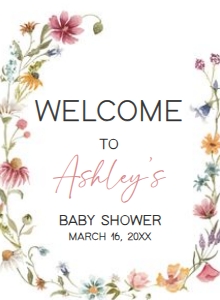 630 Wildflower Baby Shower Welcome Sign 11x15: 630 Wildflower Baby Shower Mega Bundle