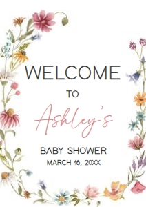 630 Wildflower Baby Shower Welcome Sign A1: 630 Wildflower Baby Shower Mega Bundle