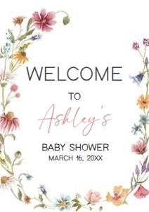 630 Wildflower Baby Shower Welcome Sign A2: 630 Wildflower Baby Shower Mega Bundle