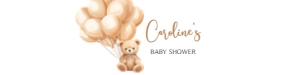 665 Brown Balloons Bear Baby Shower Bottle Label: 665 Brown Balloons Bear Baby Shower Bottle Label