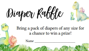 667 Cute Dinosaur Baby Shower Diaper Raffle: 667 Cute Dinosaur Baby Shower Invitation Set