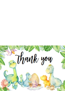 667 Cute Dinosaur Baby Shower Thank You Card: 667 Cute Dinosaur Baby Shower Invitation Set