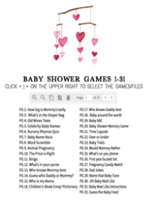 595 Hanging Hearts Valentine Baby Shower Games Bundle 1: 595 Hanging Hearts Valentine Baby Shower Games