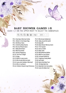232 Purple Butterfly Baby Shower Games design preview