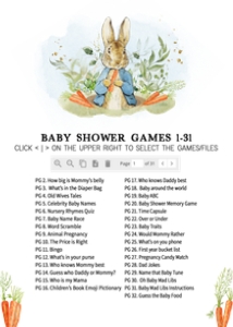625 Blue Peter Rabbit Baby Shower Games design preview