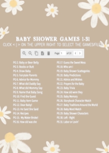 634 Floral Daisy Baby Shower Games Bundle 2: 634 Floral Daisy Baby Shower Games