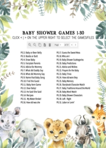 648 Jungle Safari Wild One Baby Shower Games Bundle 2: 648 Jungle Safari Wild One Baby Shower Games