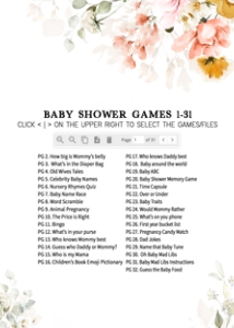 628 Spring Floral Oh Baby Baby Shower Games Bundle 1: 628 Spring Florals Oh Baby Baby Shower Games