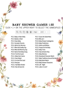 630 Wildflower Baby Shower Games Bundle 2: 630 Wildflower Baby Shower Mega Bundle
