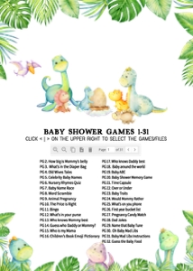 667 Cute Dinosaur Baby Shower Games design preview