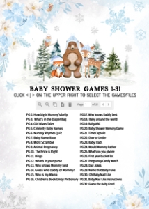 560 Blue Winter Woodland Animals Baby Shower Games Bundle 1: 560 Blue Winter Woodland Animals Baby Shower Games
