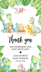 667 Cute Dinosaur Baby Shower Favor Tag design preview