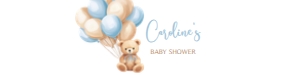 672 Blue Balloons Bear Baby Shower Bottle Label: 672 Blue Balloons Bear Baby Shower Bottle Label