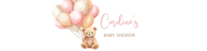 673 Pink Balloons Bear Baby Shower Bottle Label: 673 Pink Balloons Bear Baby Shower Bottle Label