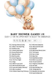 672 Blue Balloons Bear Baby Shower Games Bundle 1: 672 Blue Balloons Bear Baby Shower Games