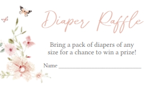 674 Baby in Bloom Baby Shower Diaper Raffle: 674 Baby in Bloom Baby Shower Invitation Set