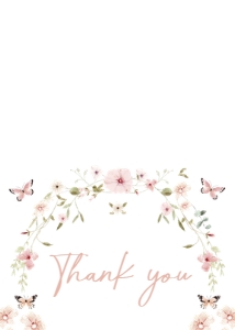 674 Baby in Bloom Baby Shower Thank You Card: 674 Baby in Bloom Baby Shower Invitation Set