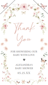 674 Baby in Bloom Baby Shower Favor Tag with Line: 674 Baby in Bloom Baby Shower Favor Tag