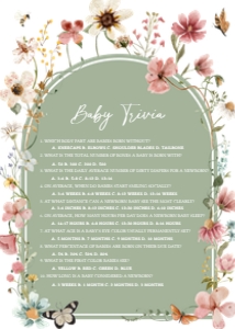 676 Boho Sage Green Baby in Bloom Baby Shower Games Bundle 2: 676 Boho Sage Green Baby in Bloom Baby Shower Mega Bundle