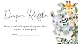 678 Greenery Jungle Safari Baby Shower Diaper Raffle: 678 Greenery Jungle Safari Baby Shower Invitation Set
