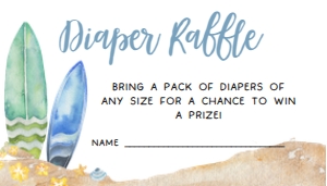 677 Baby on Board Baby Shower Diaper Raffle: 677 Baby on Board Baby Shower Invitation Set