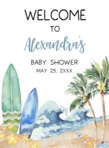 677 Baby on Board Baby Shower Welcome Sign 11x15: 677 Baby on Board Baby Shower Welcome Sign