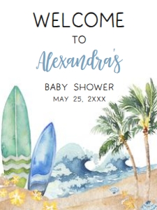 677 Baby on Board Baby Shower Welcome Sign 18x24: 677 Baby on Board Baby Shower Welcome Sign