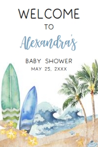 677 Baby on Board Baby Shower Welcome Sign 20x30: 677 Baby on Board Baby Shower Welcome Sign