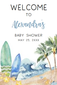 677 Baby on Board Baby Shower Welcome Sign 24x36: 677 Baby on Board Baby Shower Welcome Sign