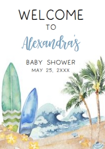 677 Baby on Board Baby Shower Welcome Sign A2: 677 Baby on Board Baby Shower Welcome Sign