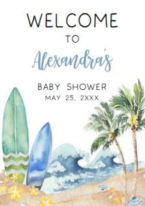 677 Baby on Board Baby Shower Welcome Sign A1: 677 Baby on Board Baby Shower Welcome Sign