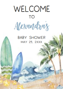 677 Baby on Board Baby Shower Welcome Sign A4: 677 Baby on Board Baby Shower Welcome Sign